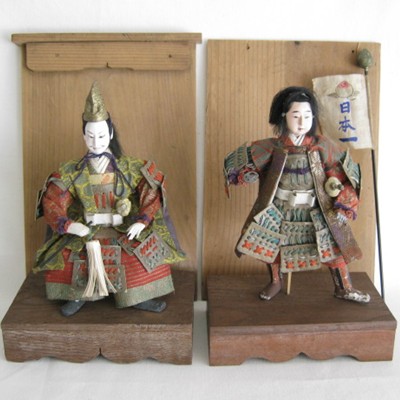 Antique Japanese Costume Dolls, Momotaro & Samurai Antique Japanese Costume Dolls, Momotaro & Samurai